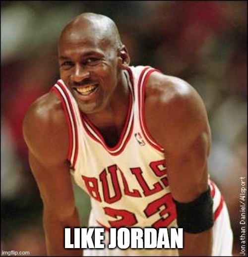 Michael Jordan | LIKE JORDAN | image tagged in michael jordan | made w/ Imgflip meme maker