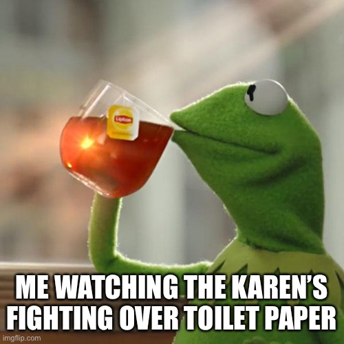 But That's None Of My Business Meme | ME WATCHING THE KAREN’S FIGHTING OVER TOILET PAPER | image tagged in memes,but that's none of my business,kermit the frog | made w/ Imgflip meme maker