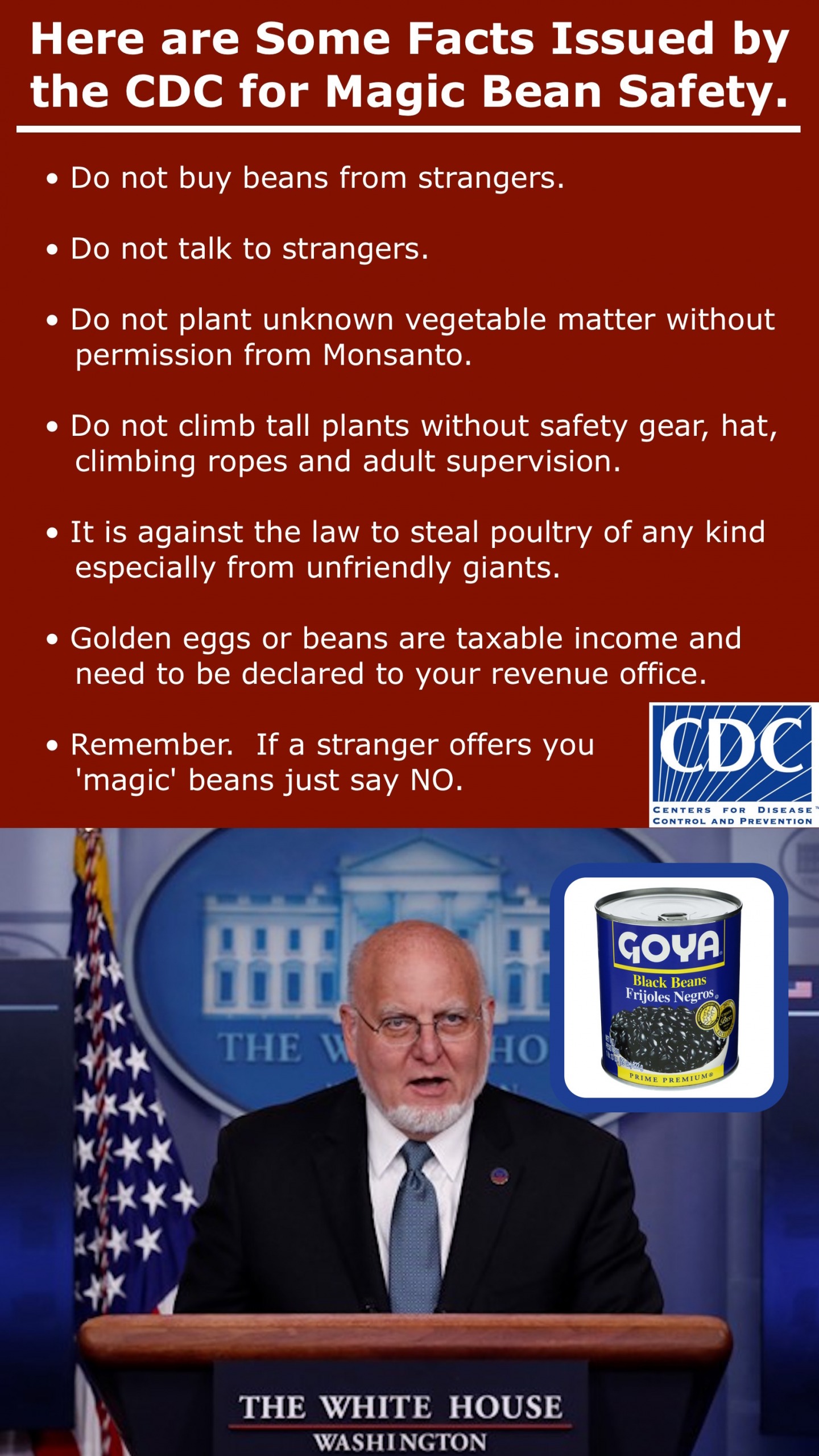 High Quality CDC Facts for Magic Bean Safety Blank Meme Template