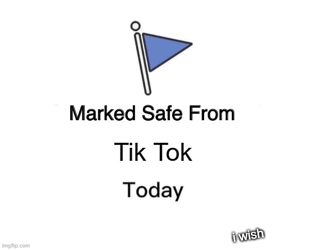 Marked Safe From Meme | Tik Tok; i wish | image tagged in memes,marked safe from | made w/ Imgflip meme maker