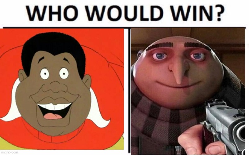 fat albert vs gru | image tagged in who would win | made w/ Imgflip meme maker