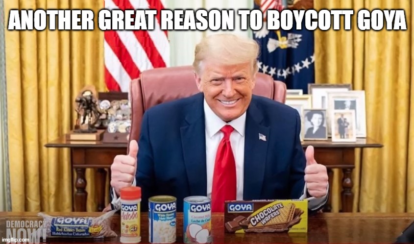 Using a Political Office for Product Endorsements is ILLEGAL! | ANOTHER GREAT REASON TO BOYCOTT GOYA | image tagged in criminal,corrupt,impeached,liar,psychopath,traitor | made w/ Imgflip meme maker