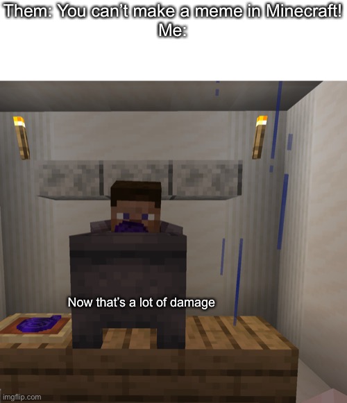 Steve swift | Them: You can’t make a meme in Minecraft!
Me:; Now that’s a lot of damage | image tagged in flex tape | made w/ Imgflip meme maker