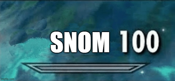 Skyrim skill meme | SNOM | image tagged in skyrim skill meme | made w/ Imgflip meme maker