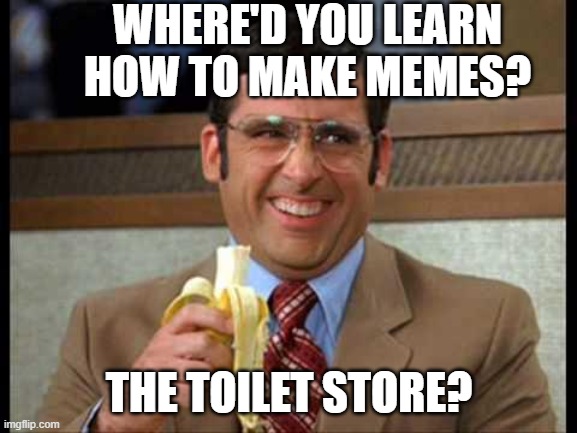 When you see the quality of memes on imgflip | WHERE'D YOU LEARN HOW TO MAKE MEMES? THE TOILET STORE? | image tagged in toilet store | made w/ Imgflip meme maker