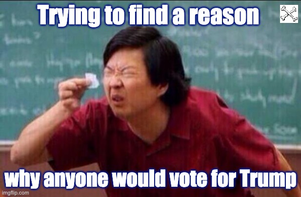 Why Would You Vote For Trump? | Trying to find a reason; why anyone would vote for Trump | image tagged in ken jeong | made w/ Imgflip meme maker
