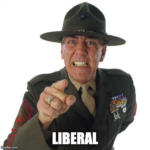 r lee ermey | LIBERAL | image tagged in r lee ermey | made w/ Imgflip meme maker