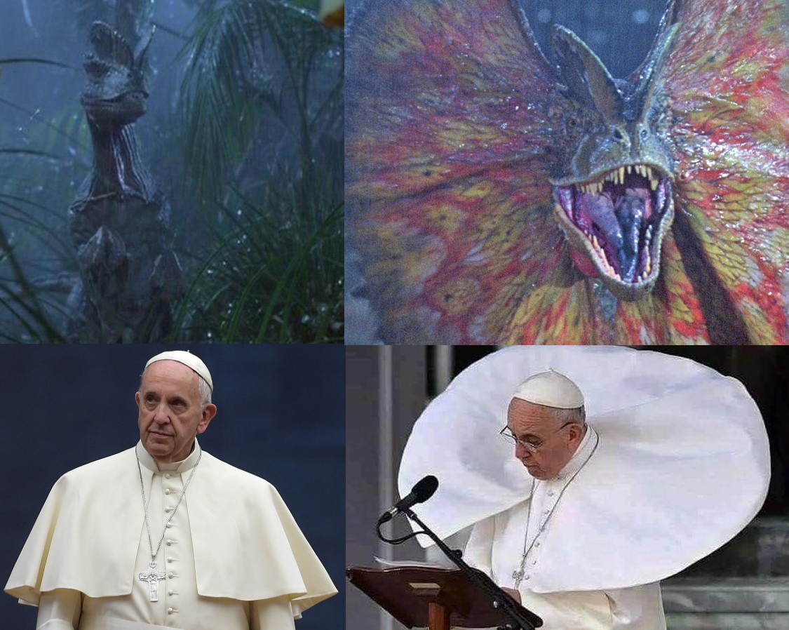 dilophosaurus pope Blank Meme Template