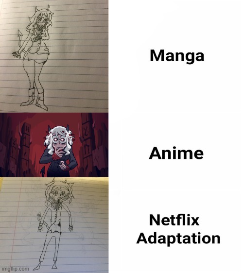 Hmm........(I posted this in Fun, and I might post it in gaming.) | image tagged in helltaker,hand-drawn,manga anime netflix adaption | made w/ Imgflip meme maker