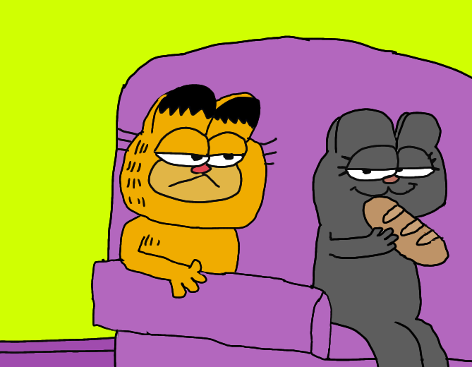 Nermal Disturbs Garfield Blank Meme Template
