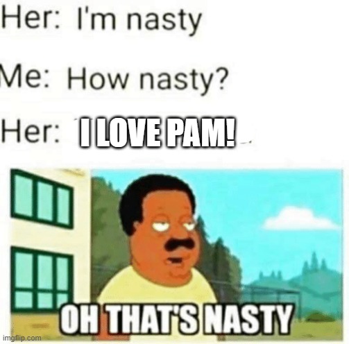 I LOVE PAM! | image tagged in funny | made w/ Imgflip meme maker