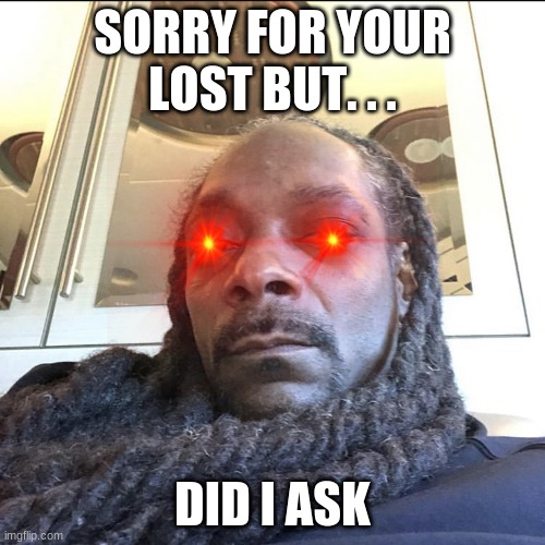 did I ask | SORRY FOR YOUR LOST BUT. . . DID I ASK | image tagged in did i ask | made w/ Imgflip meme maker