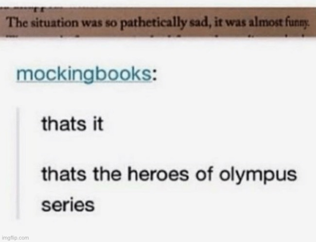 It’s sad because it’s true | image tagged in books,percy jackson | made w/ Imgflip meme maker