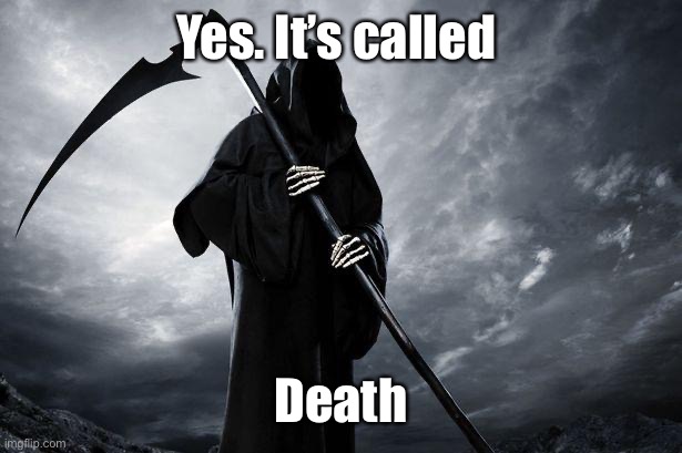 Death | Yes. It’s called Death | image tagged in death | made w/ Imgflip meme maker