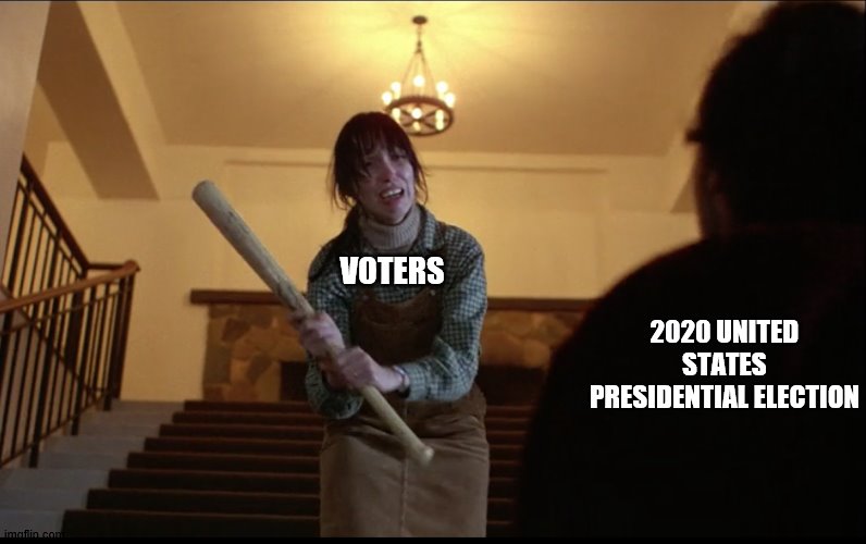 I have the high ground Anakin. | VOTERS; 2020 UNITED STATES PRESIDENTIAL ELECTION | image tagged in jack nicholson the shining snow | made w/ Imgflip meme maker