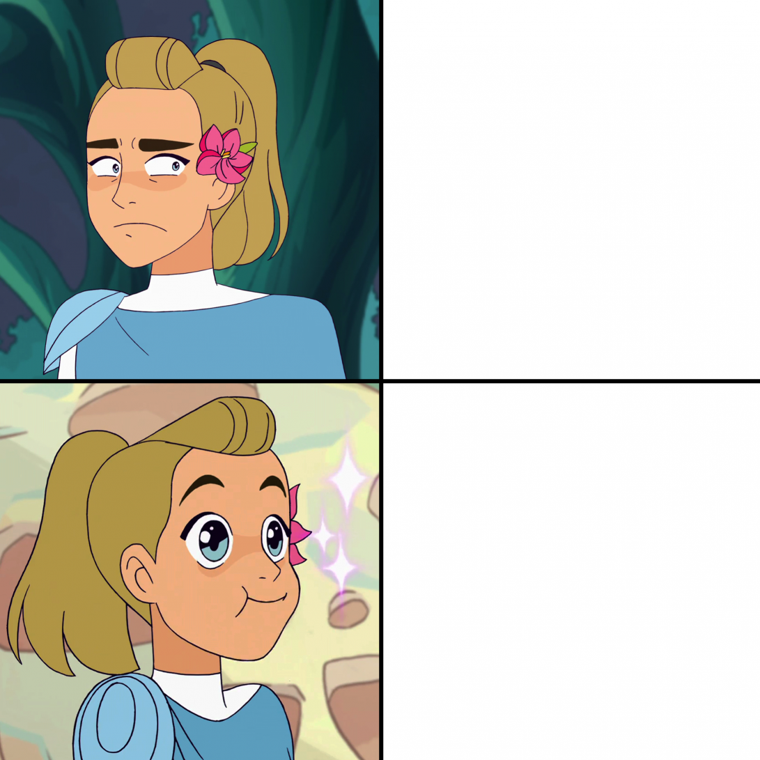 High Quality Adora yes No Blank Meme Template
