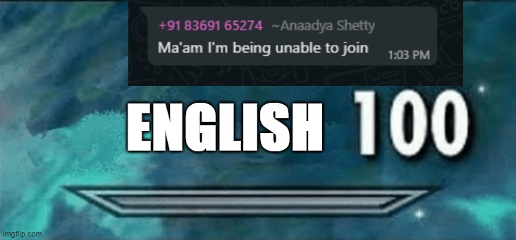 Anglais | ENGLISH | image tagged in skyrim skill meme | made w/ Imgflip meme maker