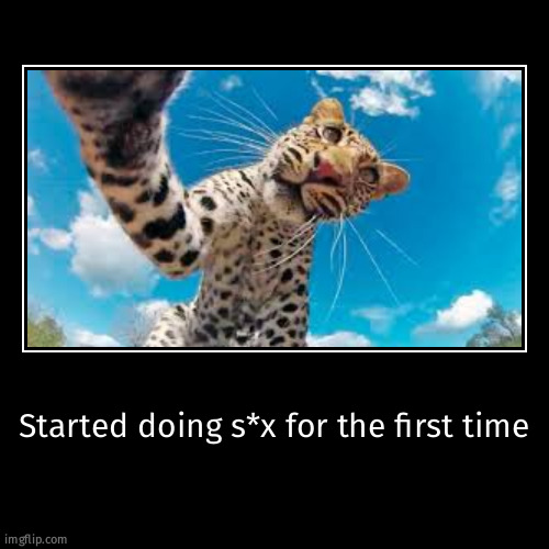 Started doing s*x for the first time | | image tagged in funny,demotivationals,meme | made w/ Imgflip demotivational maker