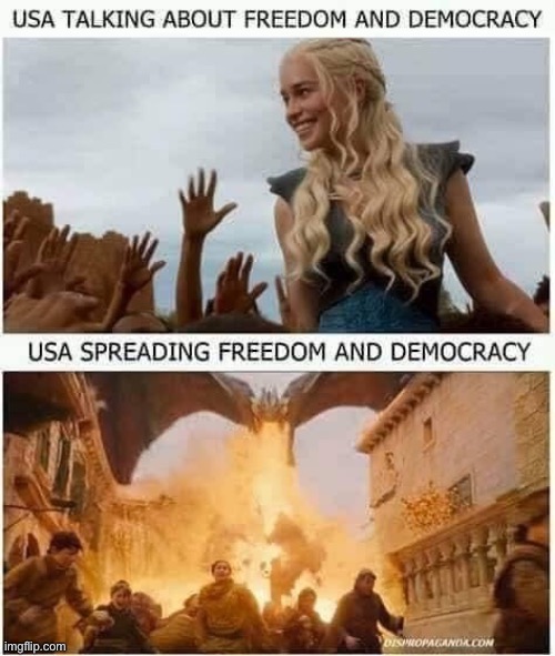 u tell em darneryes maga | image tagged in daenerys targaryen,daenerys,democracy,war on terror,freedom,america | made w/ Imgflip meme maker