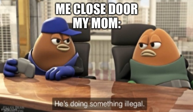 Hmmmm | ME CLOSE DOOR
MY MOM: | image tagged in funny memes | made w/ Imgflip meme maker