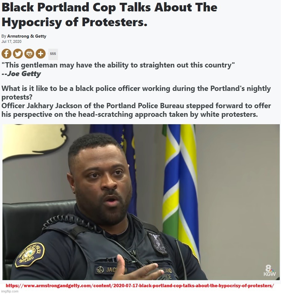 White #BLM protesters in Portland try to stop black #BLM protesters from talking to a black police officer. | image tagged in blm is racist,blm is marxist | made w/ Imgflip meme maker