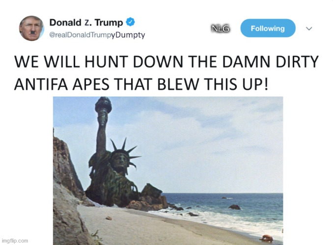 Got to blame Antifa! | NLG | image tagged in politics,political meme,political,political humor | made w/ Imgflip meme maker