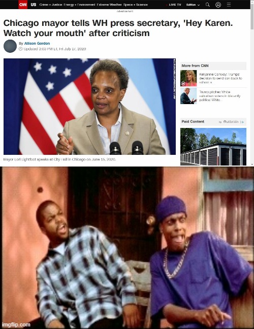 Karens have infiltrated the White House! | image tagged in damnnnn you got roasted,karen,roasted | made w/ Imgflip meme maker