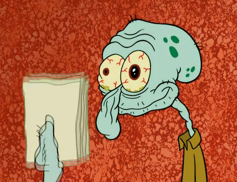 High Quality Tired squidward Blank Meme Template