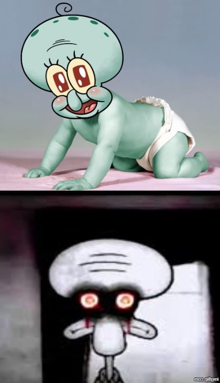 baby squidward and red mist meme Blank Meme Template