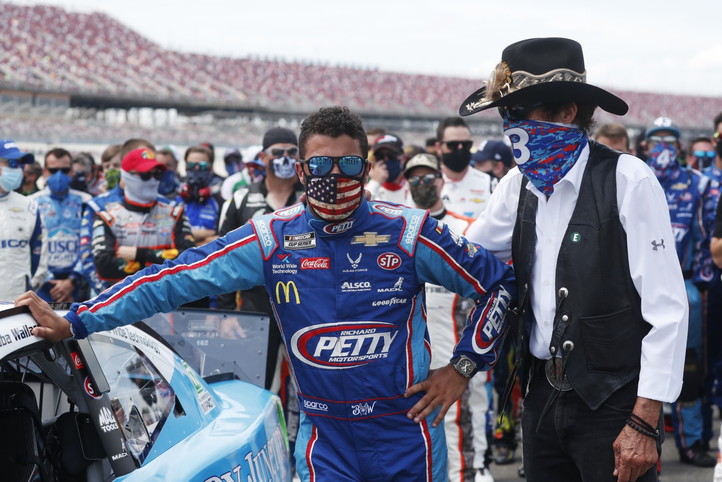 I Stand with Bubba Wallace and Richard Petty Blank Meme Template