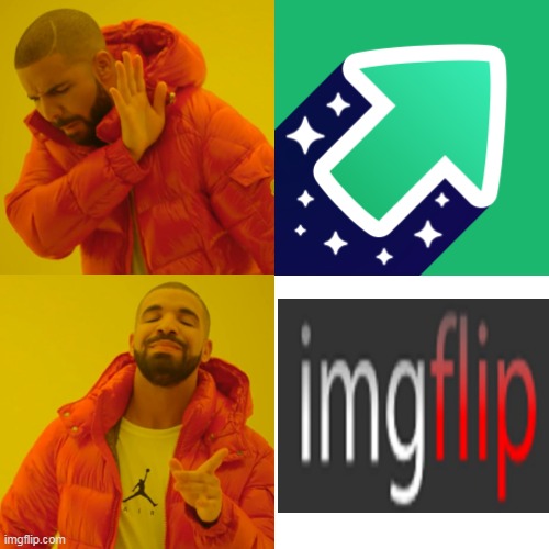 IMGFLIP > imgur | image tagged in imgflip,imgur,haha yes | made w/ Imgflip meme maker