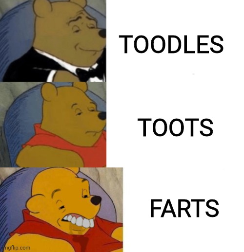 TOODLES; TOOTS; FARTS | image tagged in pooh,memes | made w/ Imgflip meme maker