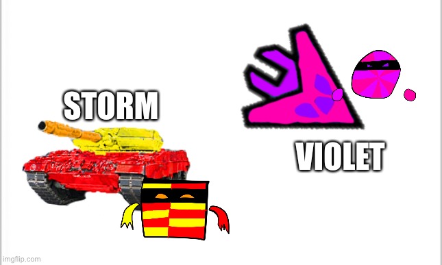 Alternate forms are finished, bios will be out shortly | STORM; VIOLET | image tagged in white background | made w/ Imgflip meme maker