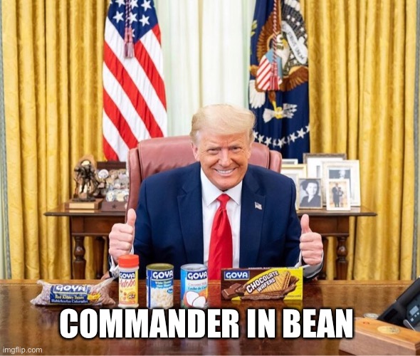 trump the bean pusher | COMMANDER IN BEAN | image tagged in donald trump,goya,trump is a moron,donald trump the clown,donald trump is an douche,donald trump is an idiot | made w/ Imgflip meme maker