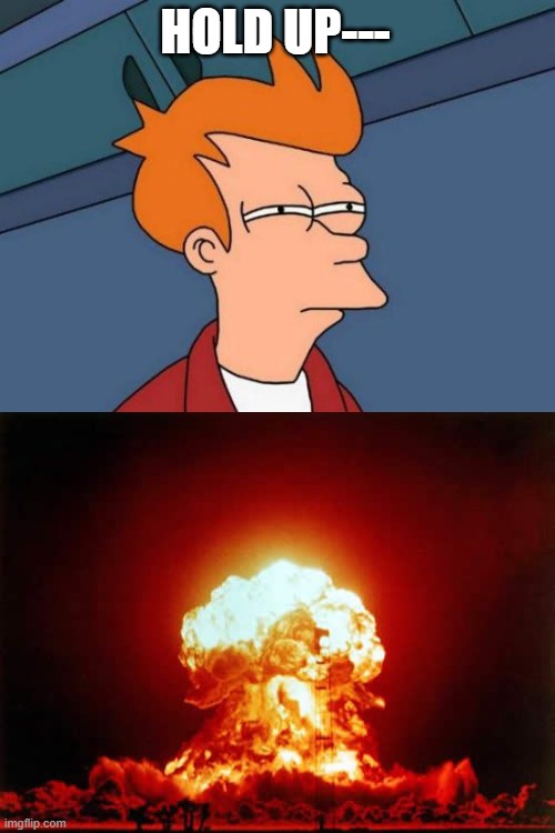 HOLD UP--- | image tagged in memes,futurama fry | made w/ Imgflip meme maker