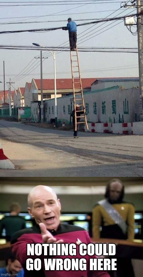 THAT GUY ON THE BOTTOM IS STRONG | NOTHING COULD GO WRONG HERE | image tagged in memes,picard wtf,wtf | made w/ Imgflip meme maker