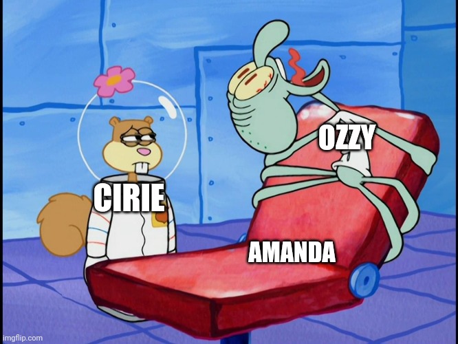 OZZY; CIRIE; AMANDA | image tagged in survivor | made w/ Imgflip meme maker