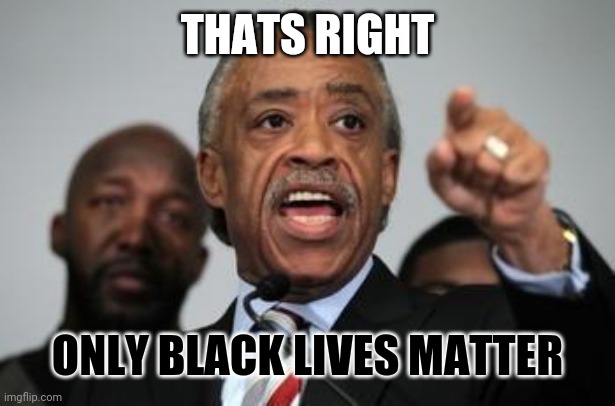 Al Sharpton | THATS RIGHT ONLY BLACK LIVES MATTER | image tagged in al sharpton | made w/ Imgflip meme maker