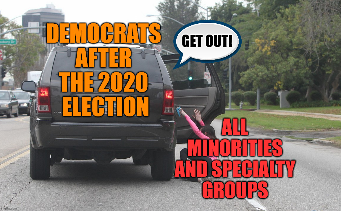 Toss you away after the election like republicans do with fiscal conservatives. | GET OUT! DEMOCRATS 
AFTER 
THE 2020 
ELECTION; ALL
MINORITIES
AND SPECIALTY
GROUPS | image tagged in election 2020,democrats,throw,get outta here | made w/ Imgflip meme maker