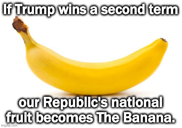 Somebody break Putin's fingers, please. | If Trump wins a second term; our Republic's national fruit becomes The Banana. | image tagged in trump,dictator,banana,republic | made w/ Imgflip meme maker