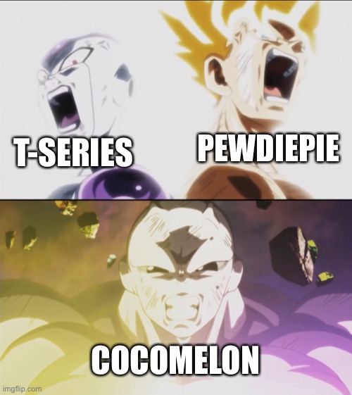 T-SERIES; PEWDIEPIE; COCOMELON | image tagged in pewdiepie,tseries | made w/ Imgflip meme maker
