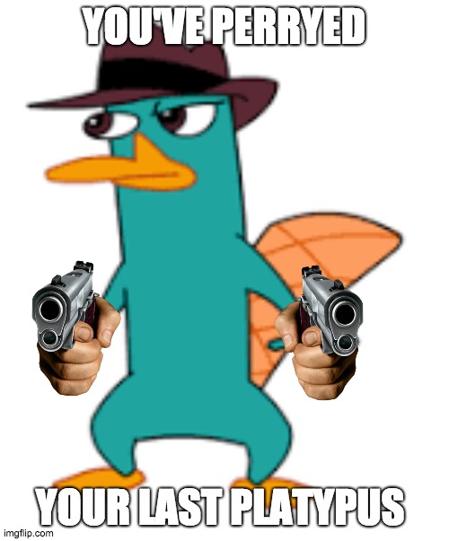 YOU'VE PERRYED YOUR LAST PLATYPUS | image tagged in perry | made w/ Imgflip meme maker