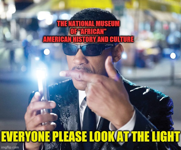 THE NATIONAL MUSEUM OF "AFRICAN" AMERICAN HISTORY AND CULTURE EVERYONE PLEASE LOOK AT THE LIGHT | made w/ Imgflip meme maker