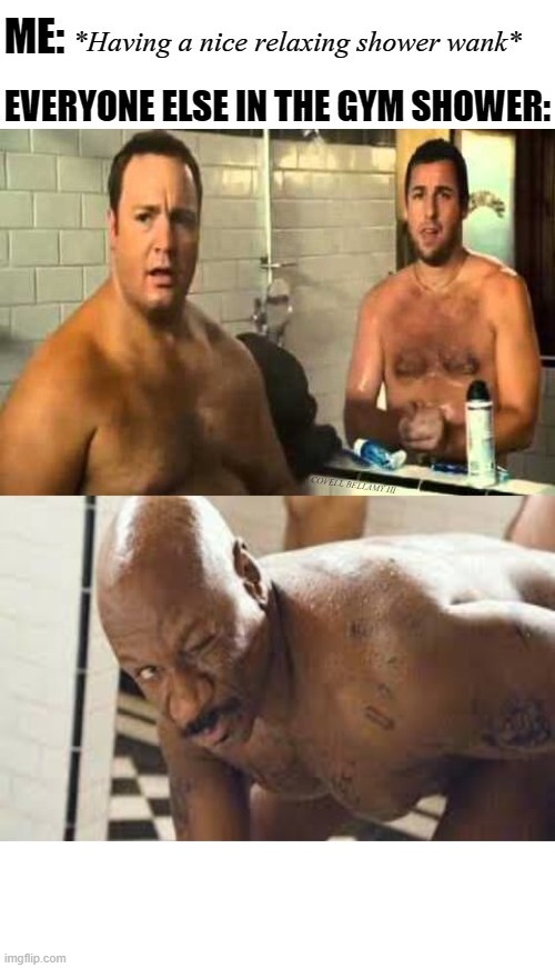 Chuck and Larry Gym Shower Wank | image tagged in chuck and larry gym shower wank | made w/ Imgflip meme maker
