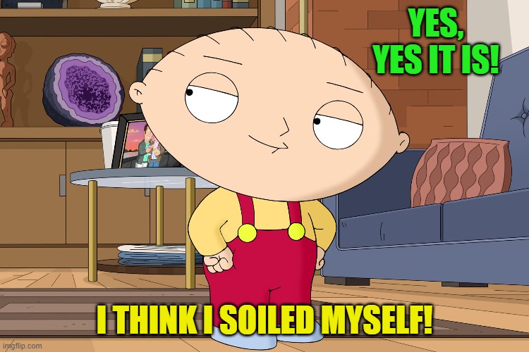 family guy | YES, YES IT IS! I THINK I SOILED MYSELF! | image tagged in family guy | made w/ Imgflip meme maker