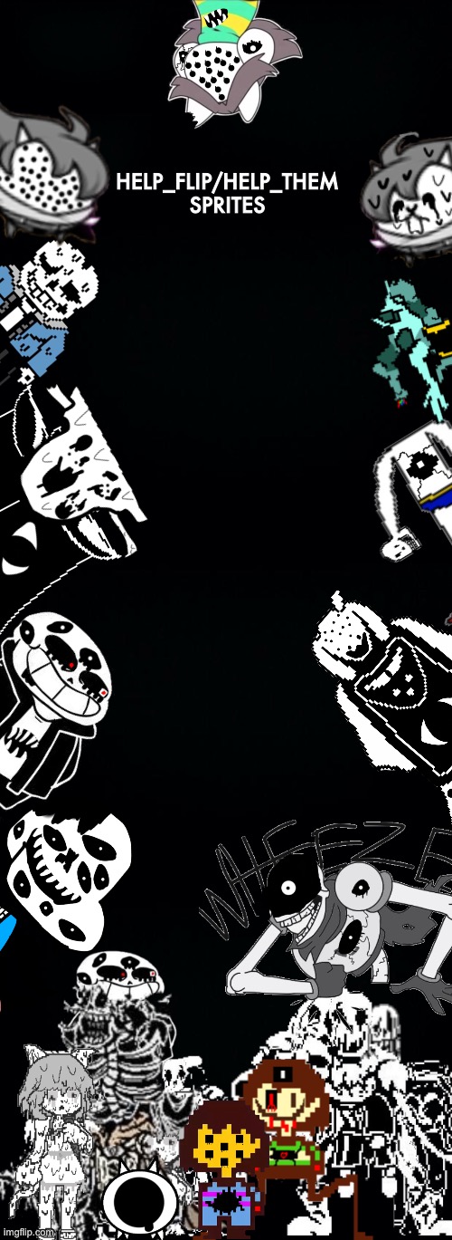 (Warning: this may cause nightmare) this is some HELP_FLIP/HELP_THEM sprites that has existed. more characters coming soon,maybe | HELP_FLIP/HELP_THEM SPRITES | image tagged in funny,sans,papyrus,undertale,abomination,memes | made w/ Imgflip meme maker