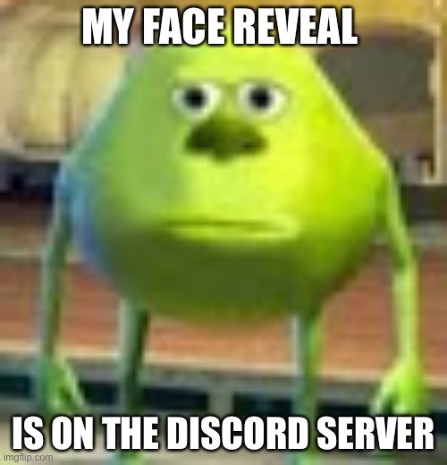 I’m so desperate please join XD | MY FACE REVEAL; IS ON THE DISCORD SERVER | image tagged in sully wazowski | made w/ Imgflip meme maker