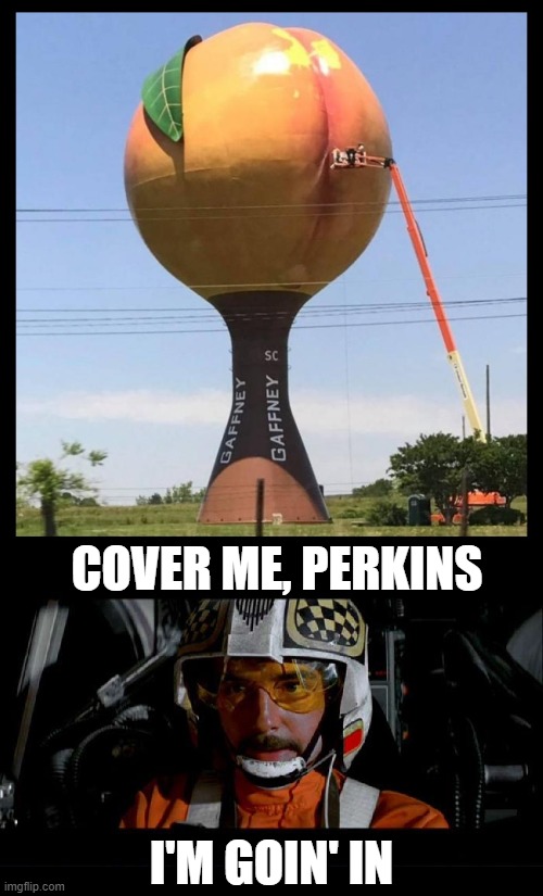 :-o | COVER ME, PERKINS; I'M GOIN' IN | image tagged in funny,star wars,peach,awkward | made w/ Imgflip meme maker