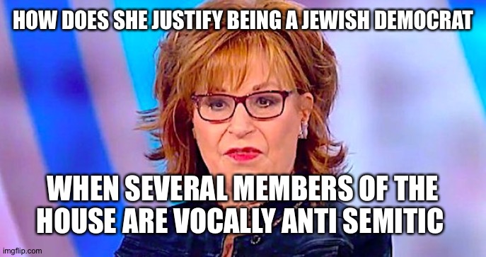 Joy Behar is Ugly | HOW DOES SHE JUSTIFY BEING A JEWISH DEMOCRAT; WHEN SEVERAL MEMBERS OF THE HOUSE ARE VOCALLY ANTI SEMITIC | image tagged in joy behar is ugly | made w/ Imgflip meme maker