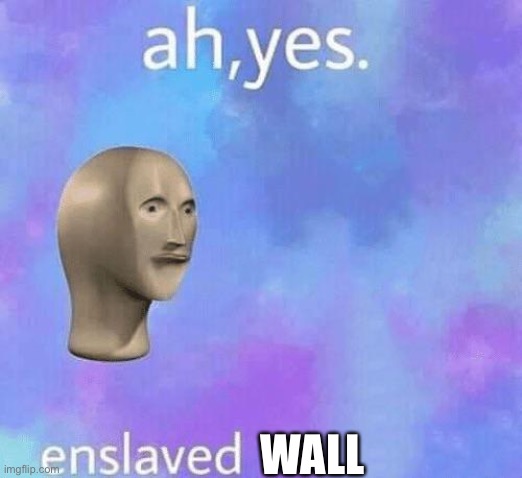 Ah Yes enslaved | WALL | image tagged in ah yes enslaved | made w/ Imgflip meme maker